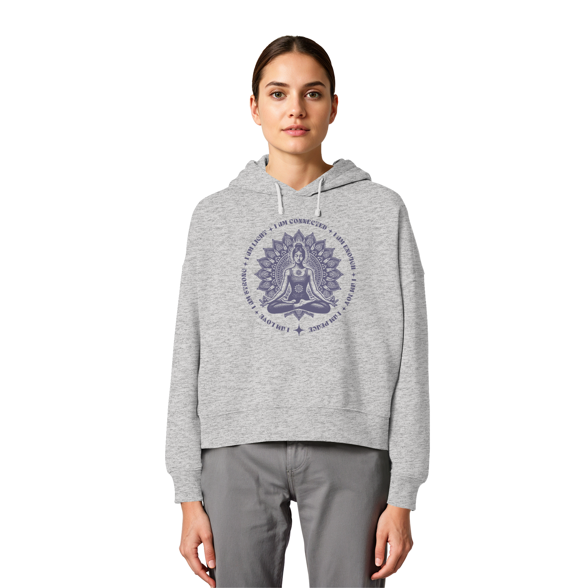 Women Organic Boxcut Hoodie „I am"
