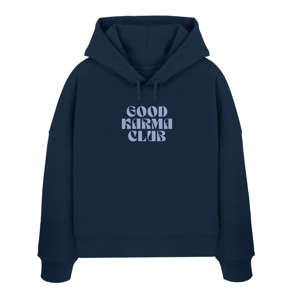 Women Organic Boxcut Hoodie "Good Karma Club"