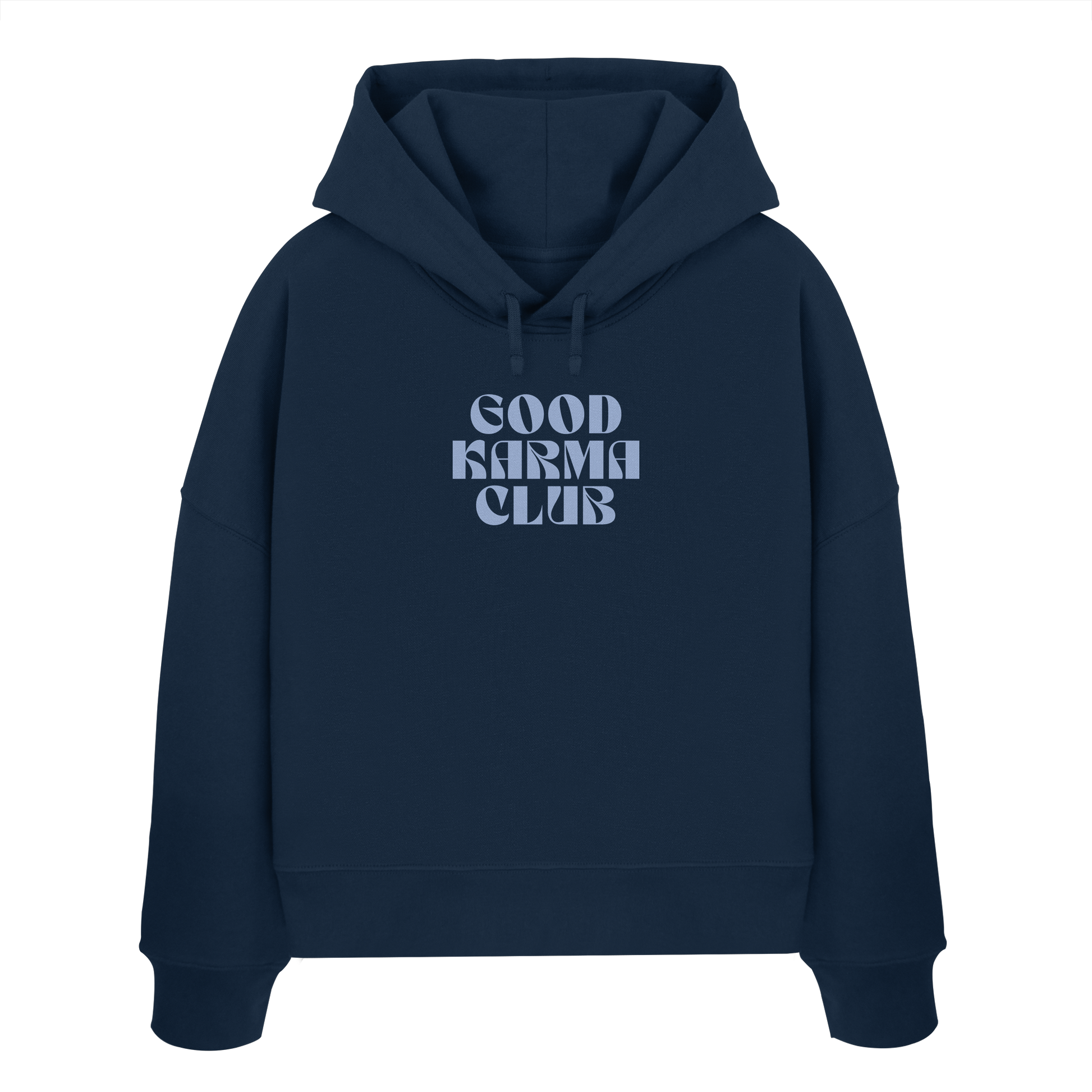 Women Organic Boxcut Hoodie "Good Karma Club"