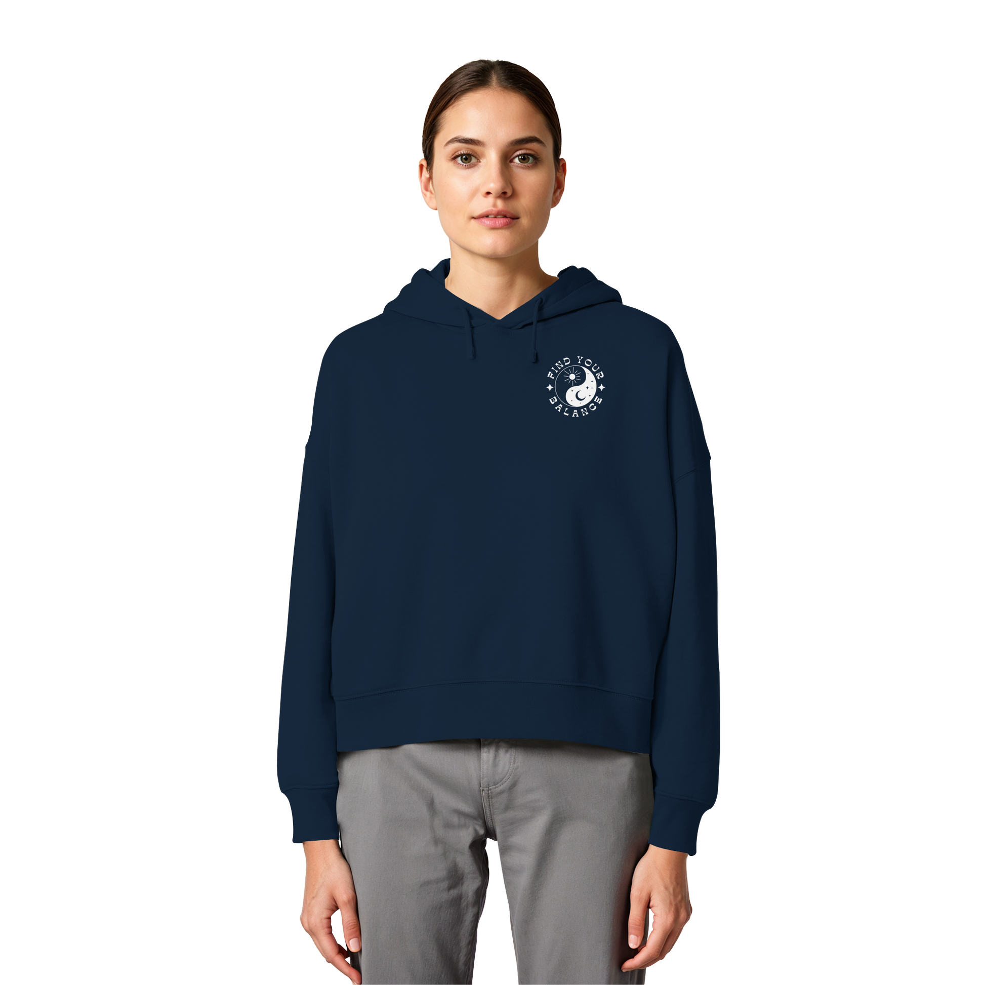 Organic Women Boxcut Hoodie „Find your Balance”
