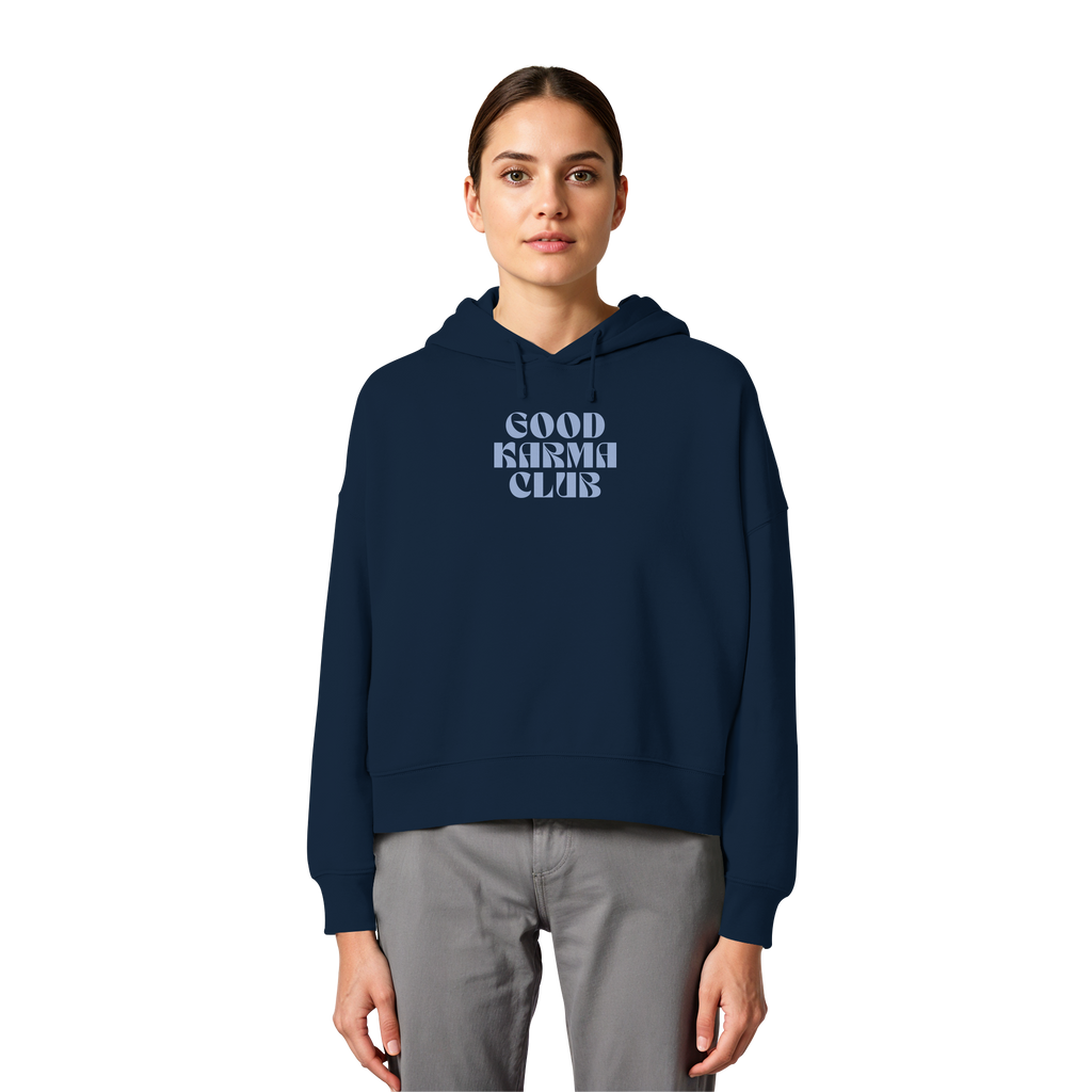 Women Organic Boxcut Hoodie "Good Karma Club"
