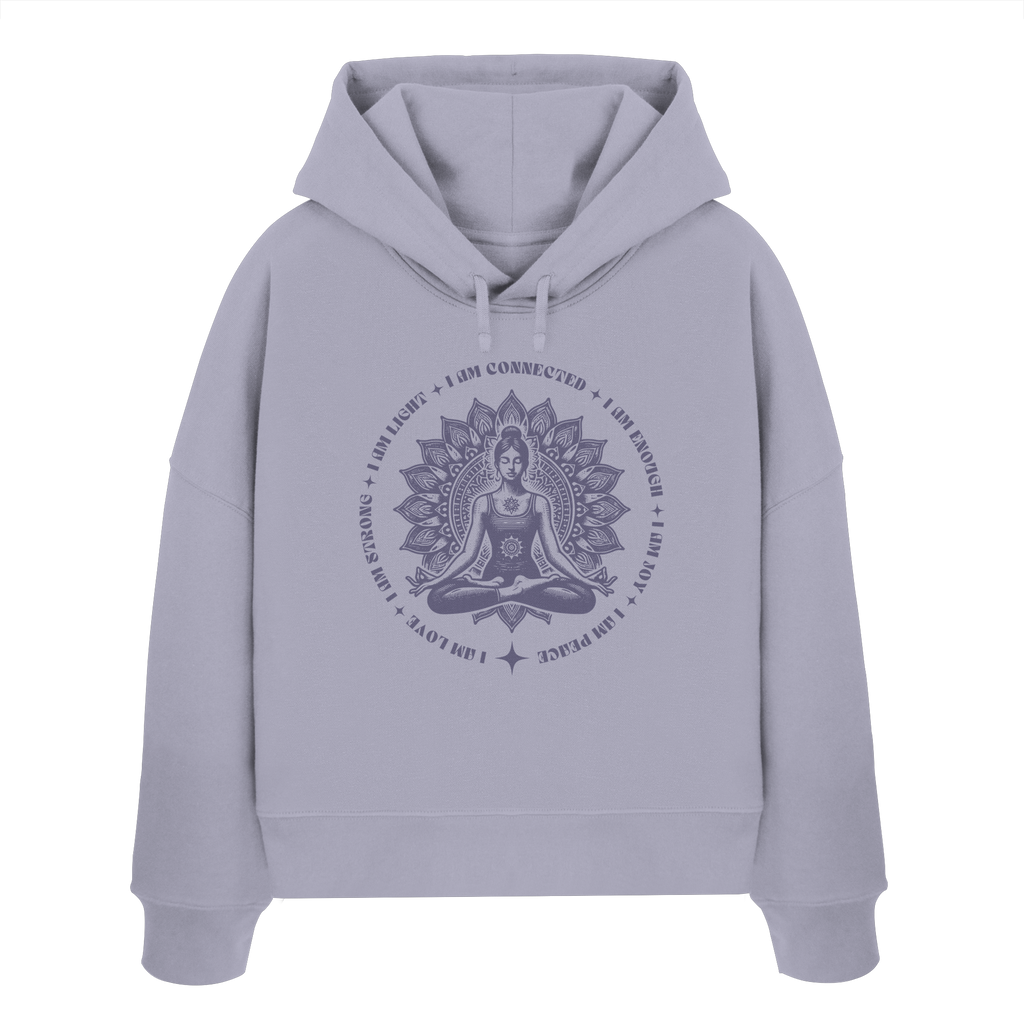 Women Organic Boxcut Hoodie „I am"