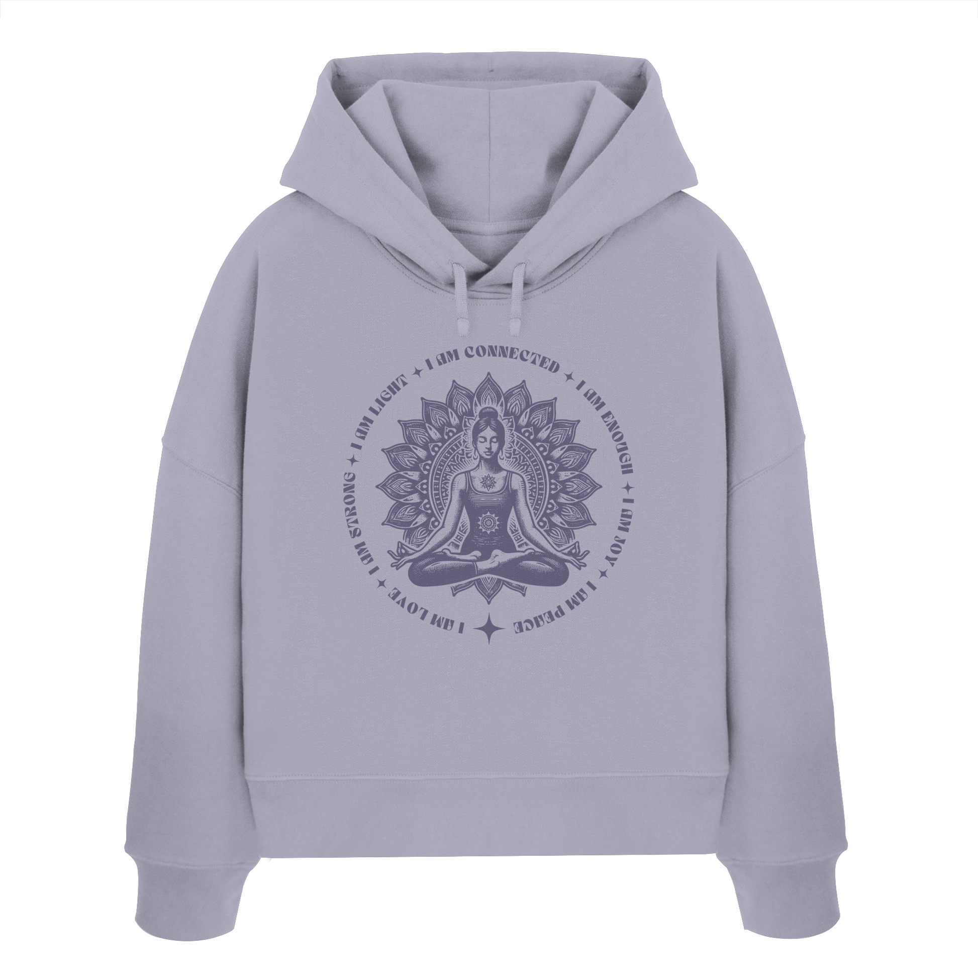 Women Organic Boxcut Hoodie „I am"