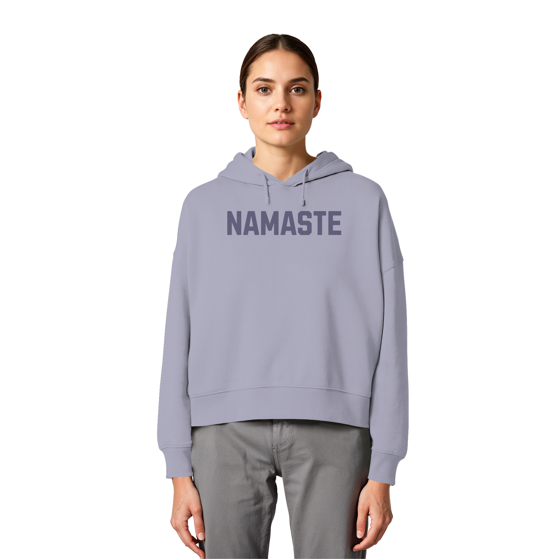 Women Organic Boxcut Hoodie „Namaste"