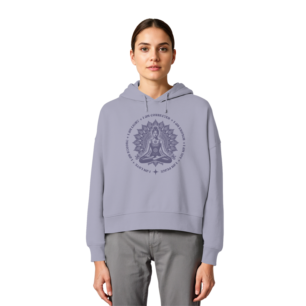 Women Organic Boxcut Hoodie „I am"