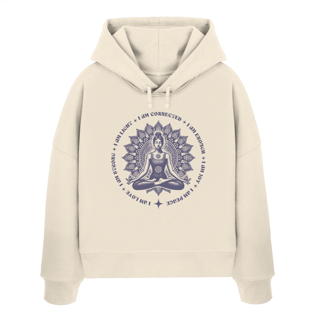 Women Organic Boxcut Hoodie „I am"