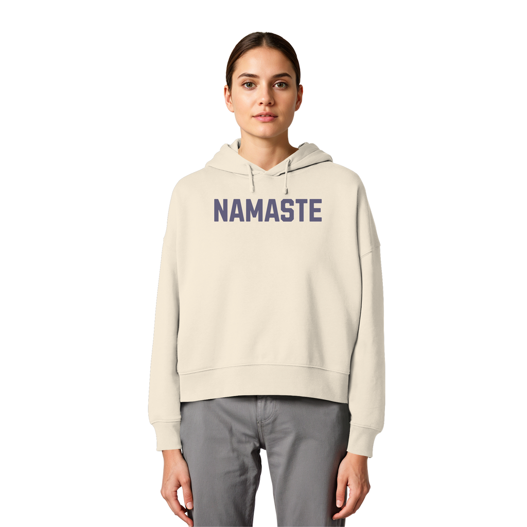 Women Organic Boxcut Hoodie „Namaste"