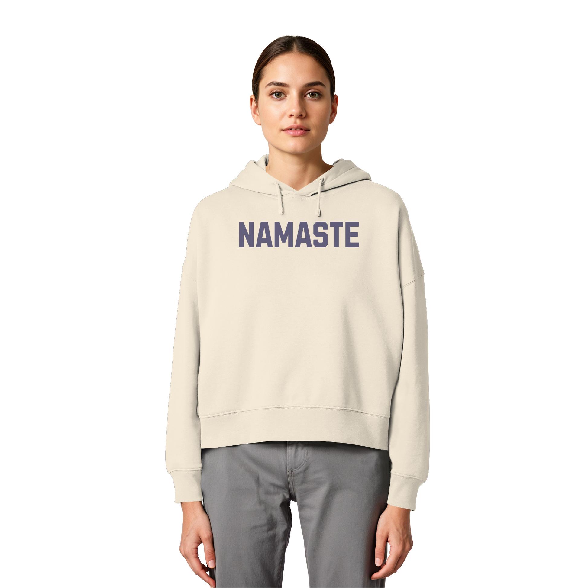 Women Organic Boxcut Hoodie „Namaste"