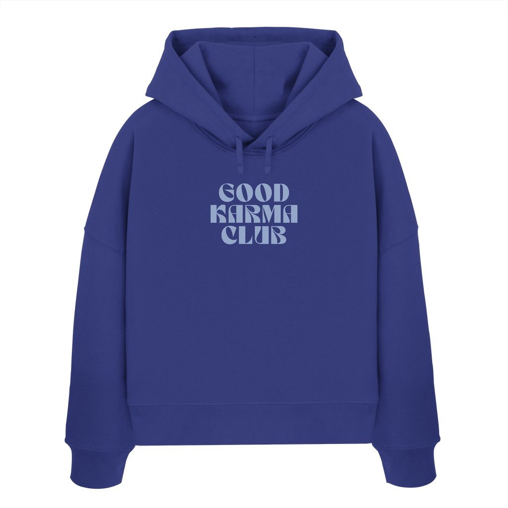 Women Organic Boxcut Hoodie "Good Karma Club"