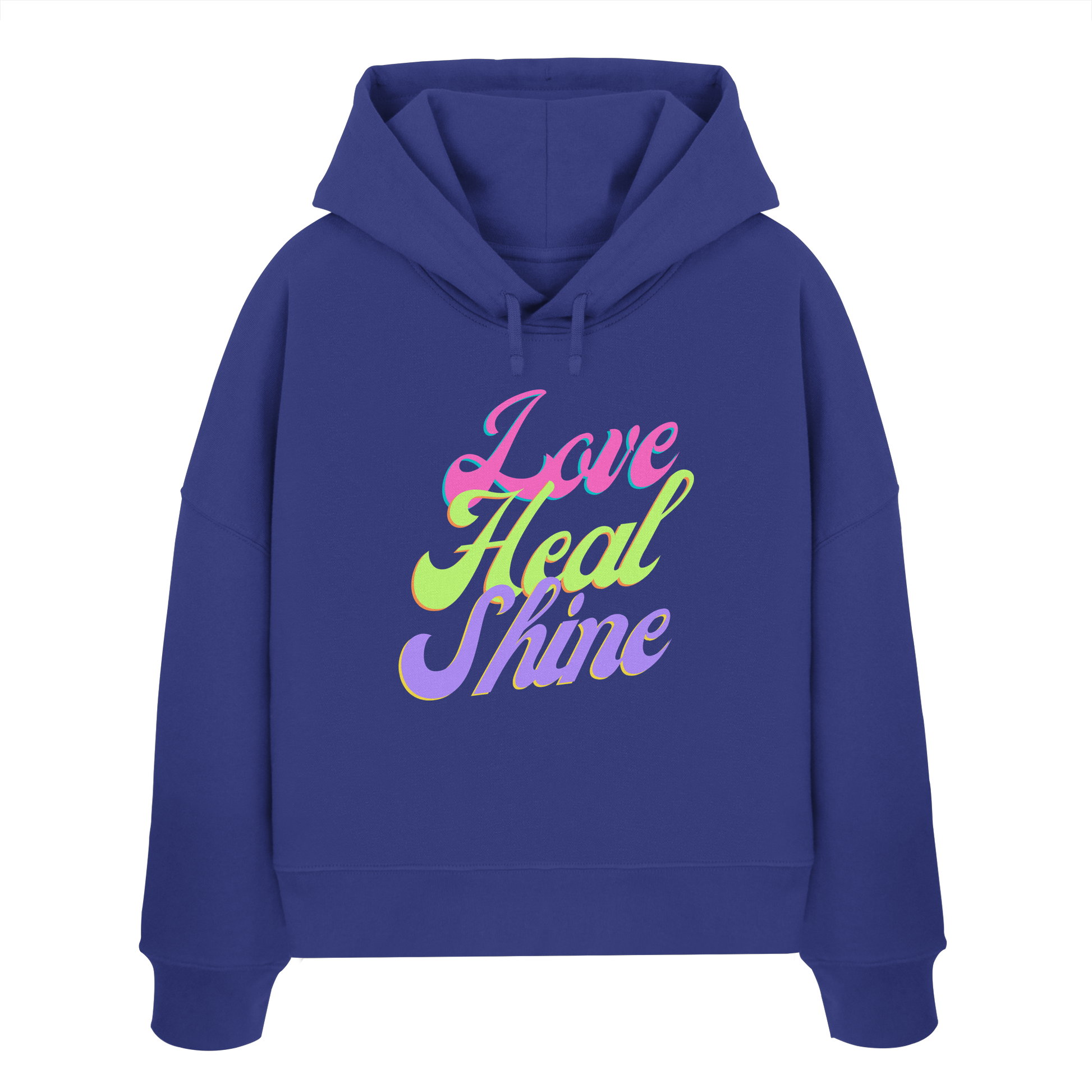 Women Organic Boxcut Hoodie „Love Heal Shine"