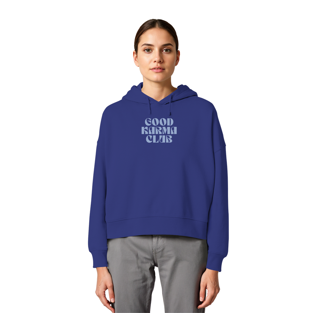 Women Organic Boxcut Hoodie "Good Karma Club"