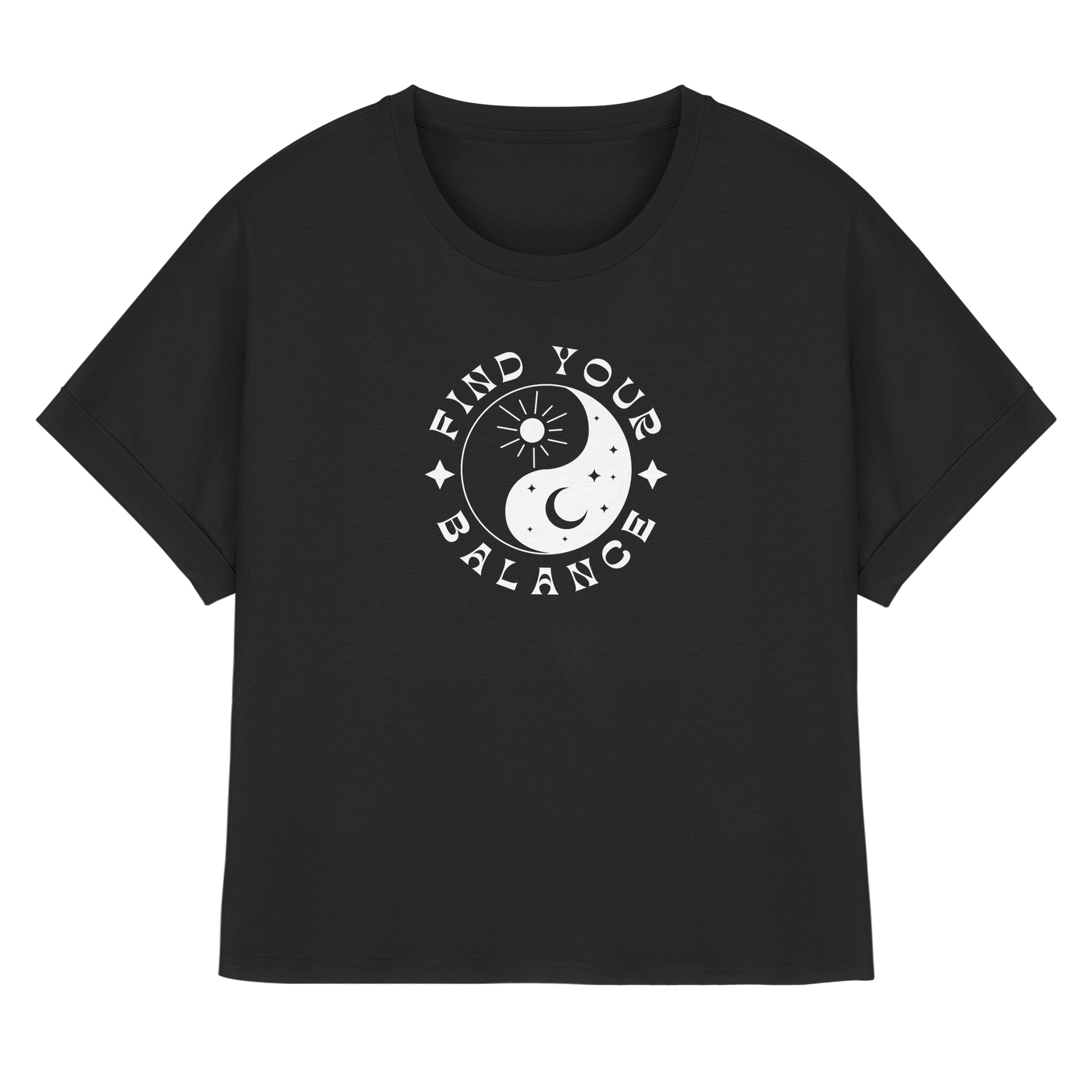 Womens Organic Rolled Sleeves Shirt "Find your Balance"