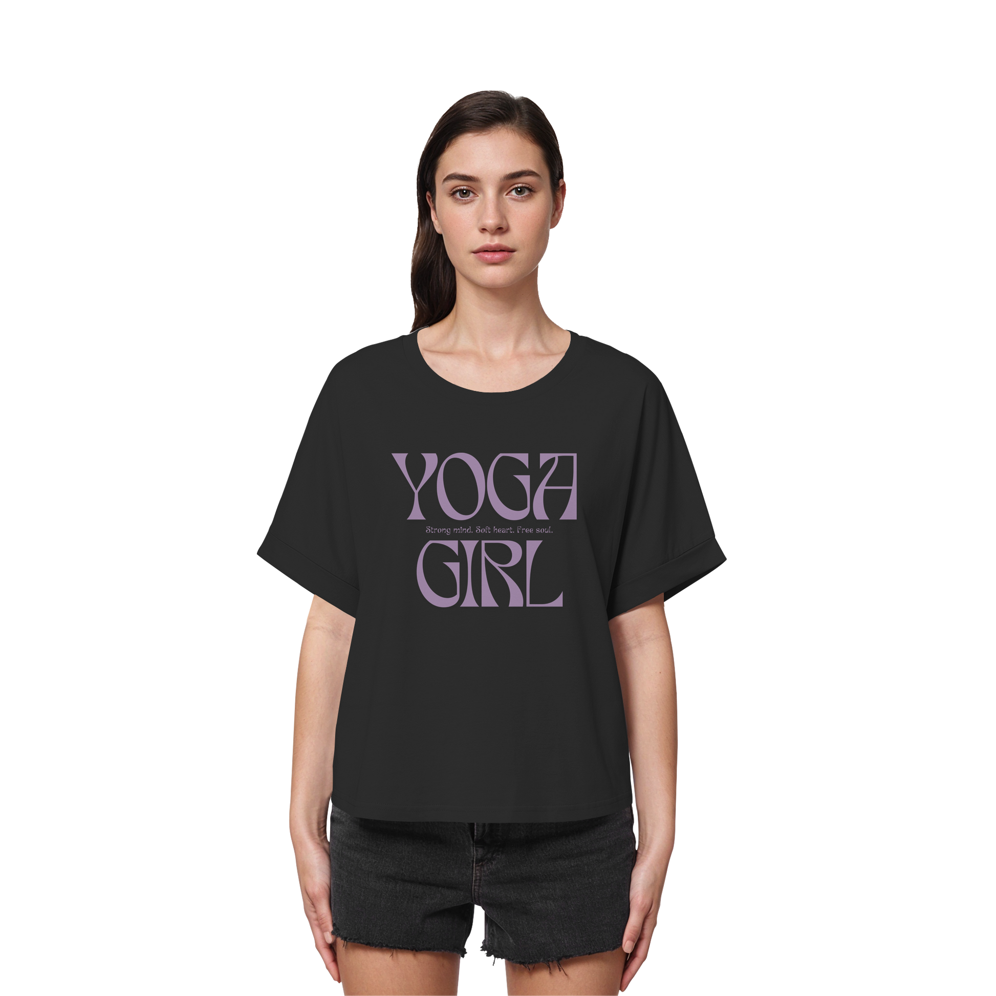 Women Rolled Sleeve Shirt  "Yoga Girl"