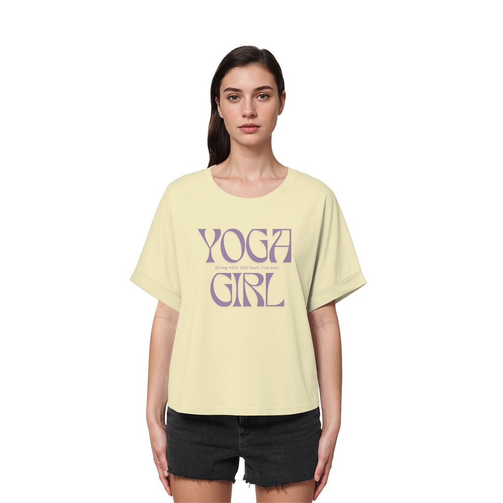 Women Rolled Sleeve Shirt  "Yoga Girl"