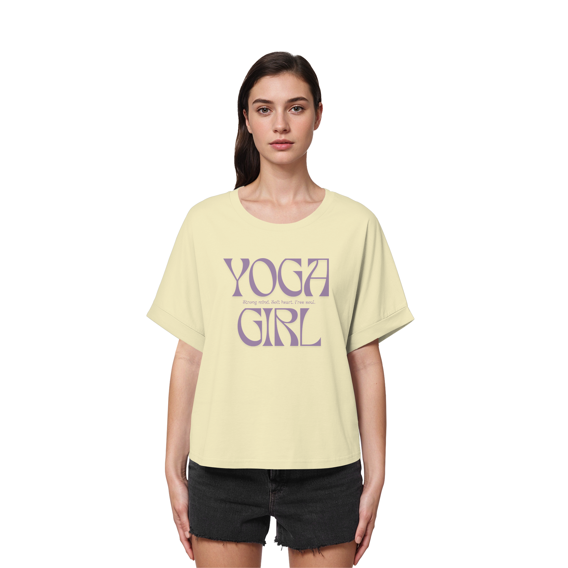 Women Rolled Sleeve Shirt  "Yoga Girl"