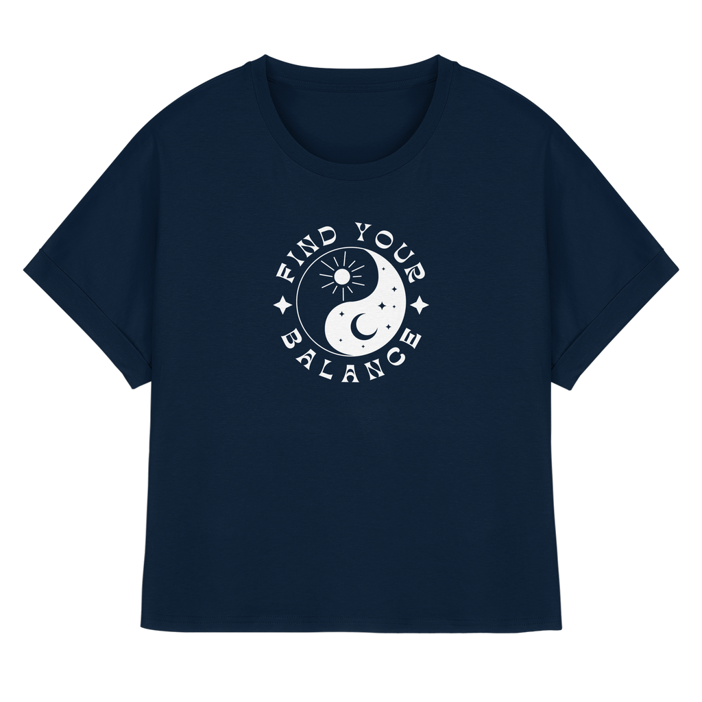 Womens Organic Rolled Sleeves Shirt "Find your Balance"