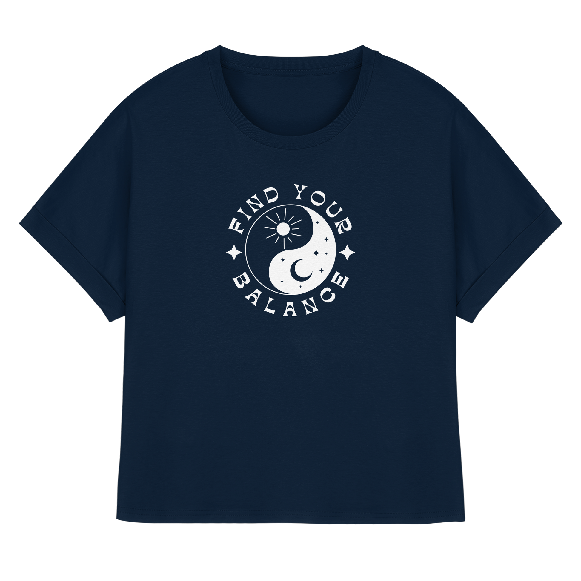 Womens Organic Rolled Sleeves Shirt "Find your Balance"