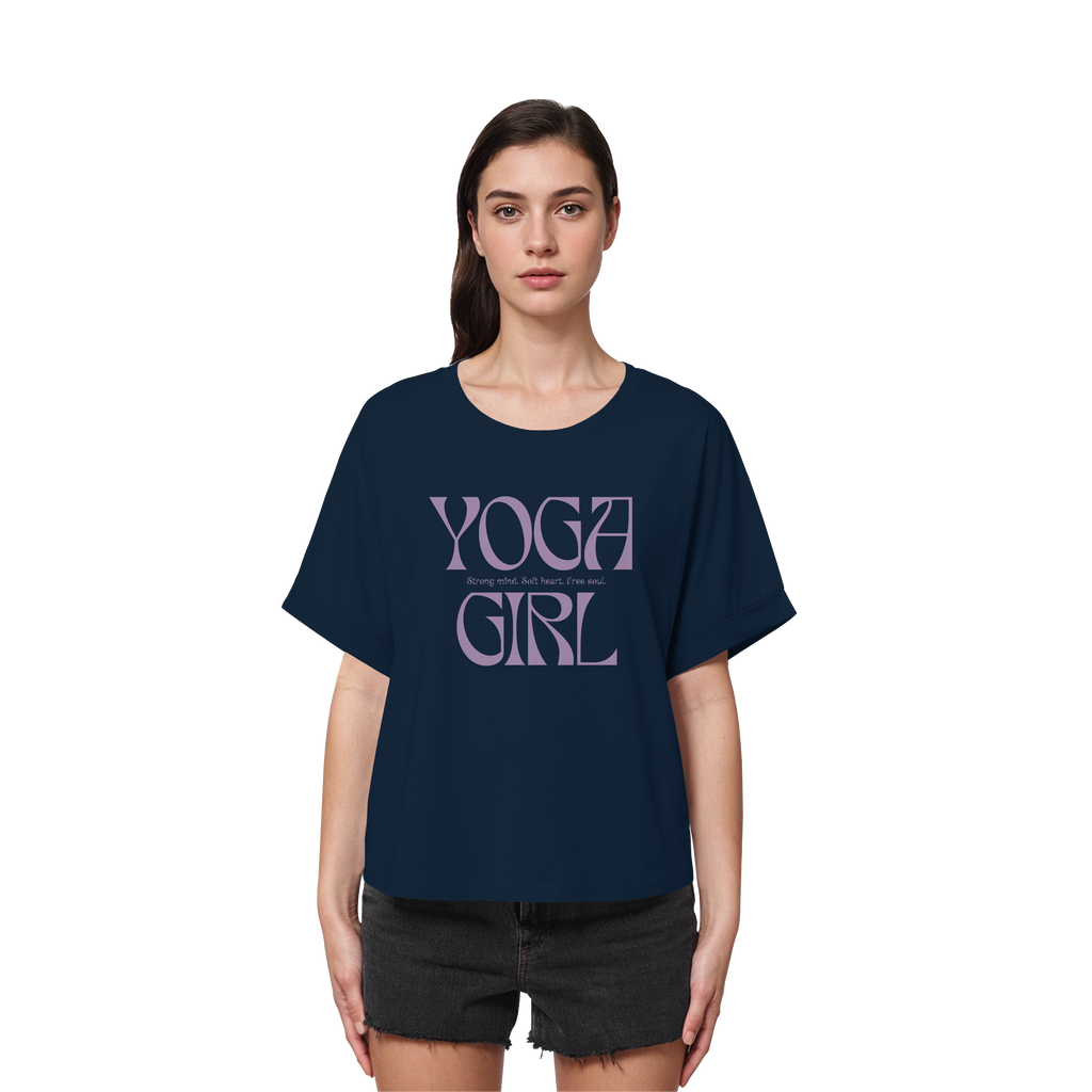 Women Rolled Sleeve Shirt  "Yoga Girl"
