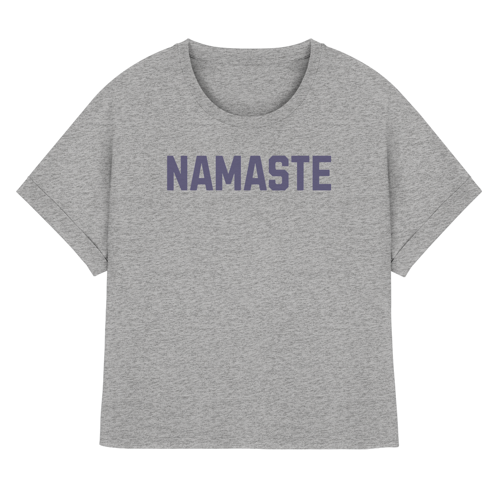 Women Rolled Sleeve Shirt „Namaste"