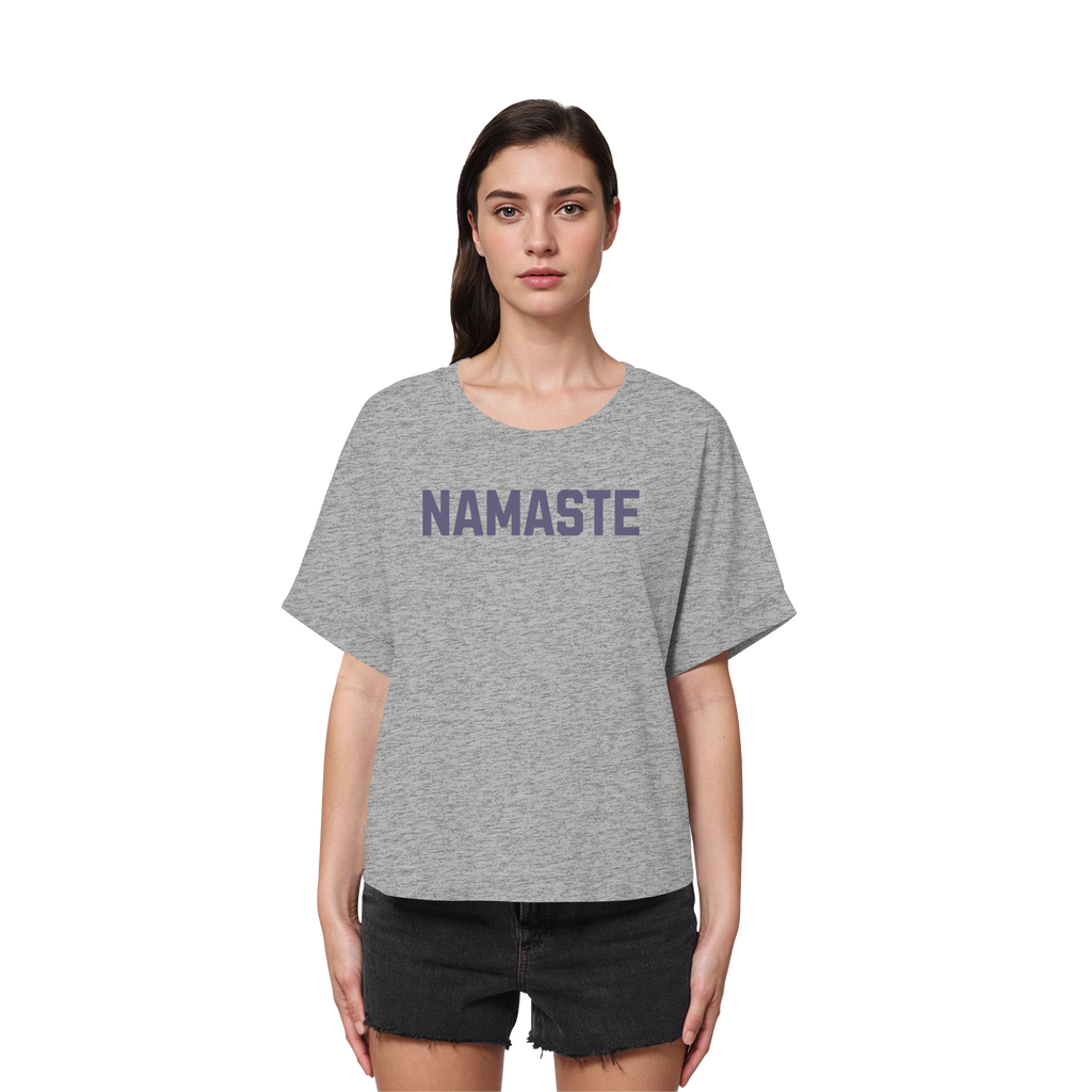 Women Rolled Sleeve Shirt „Namaste"