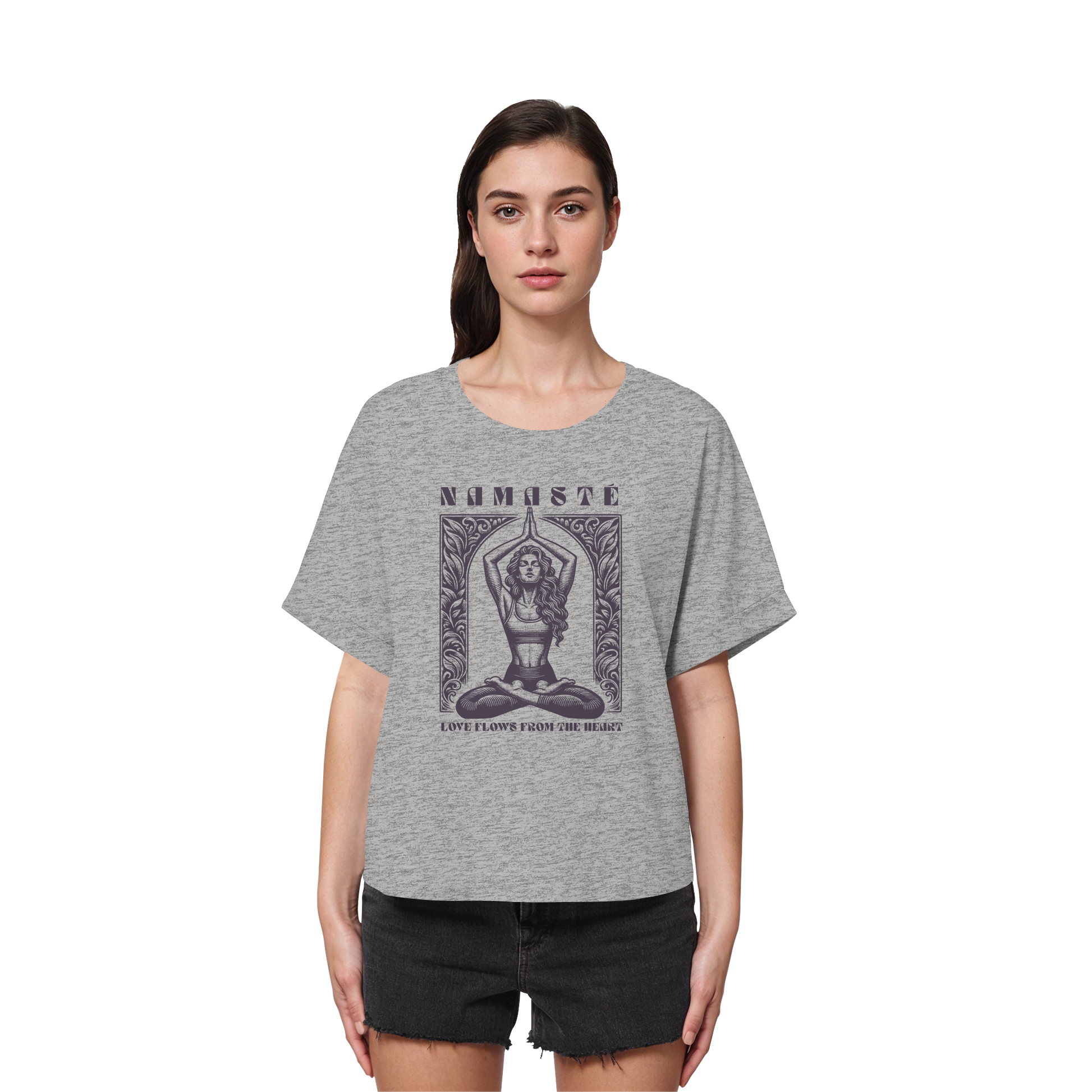 Rolled Sleeve Shirt "Namaste"