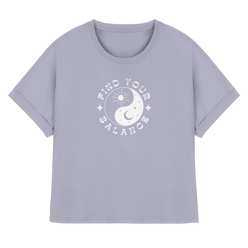 Womens Organic Rolled Sleeves Shirt "Find your Balance"
