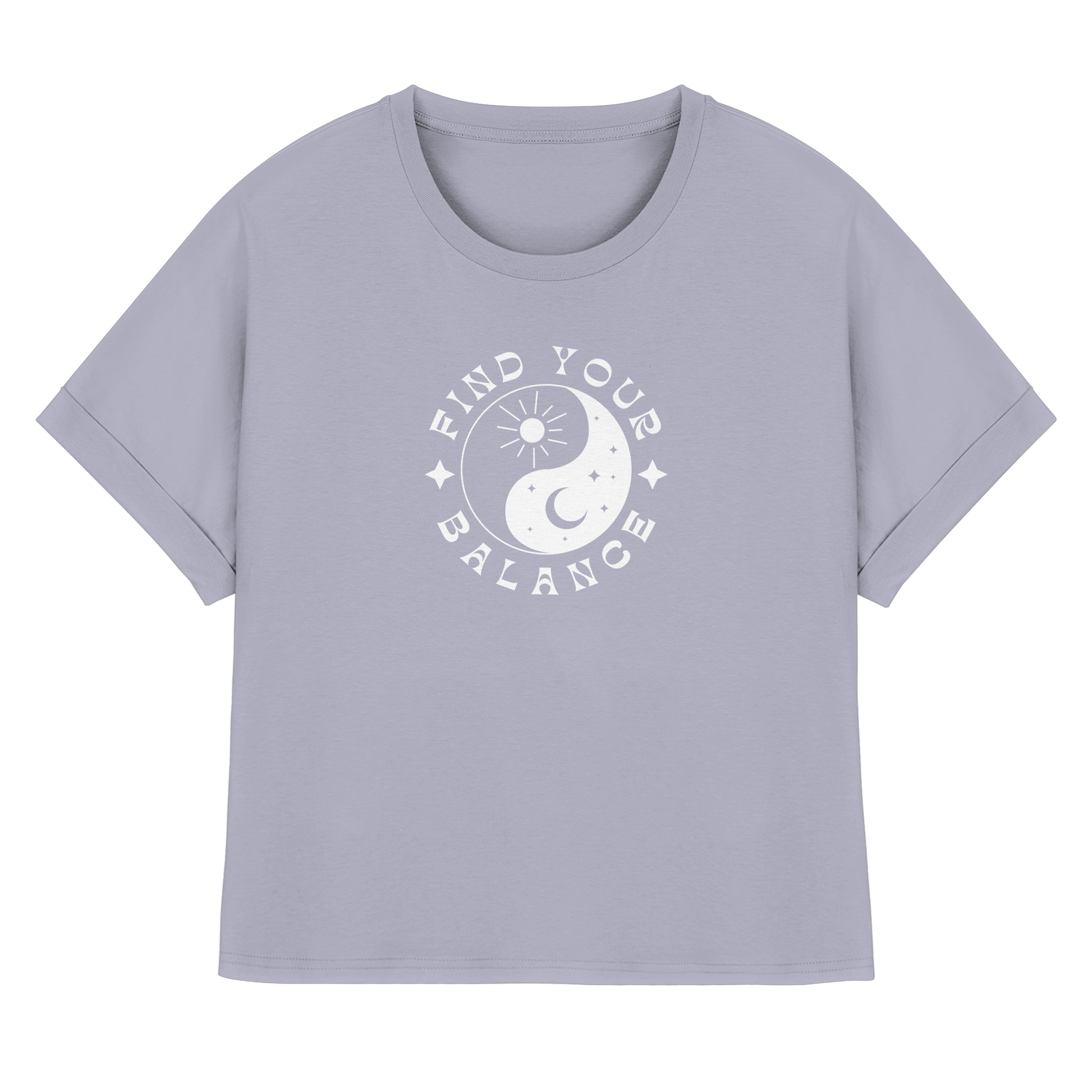 Womens Organic Rolled Sleeves Shirt "Find your Balance"