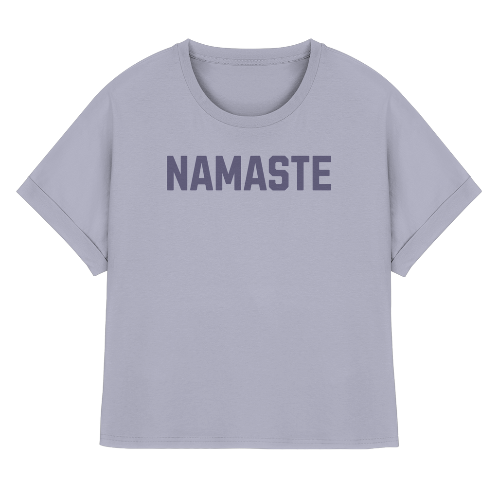Women Rolled Sleeve Shirt „Namaste"