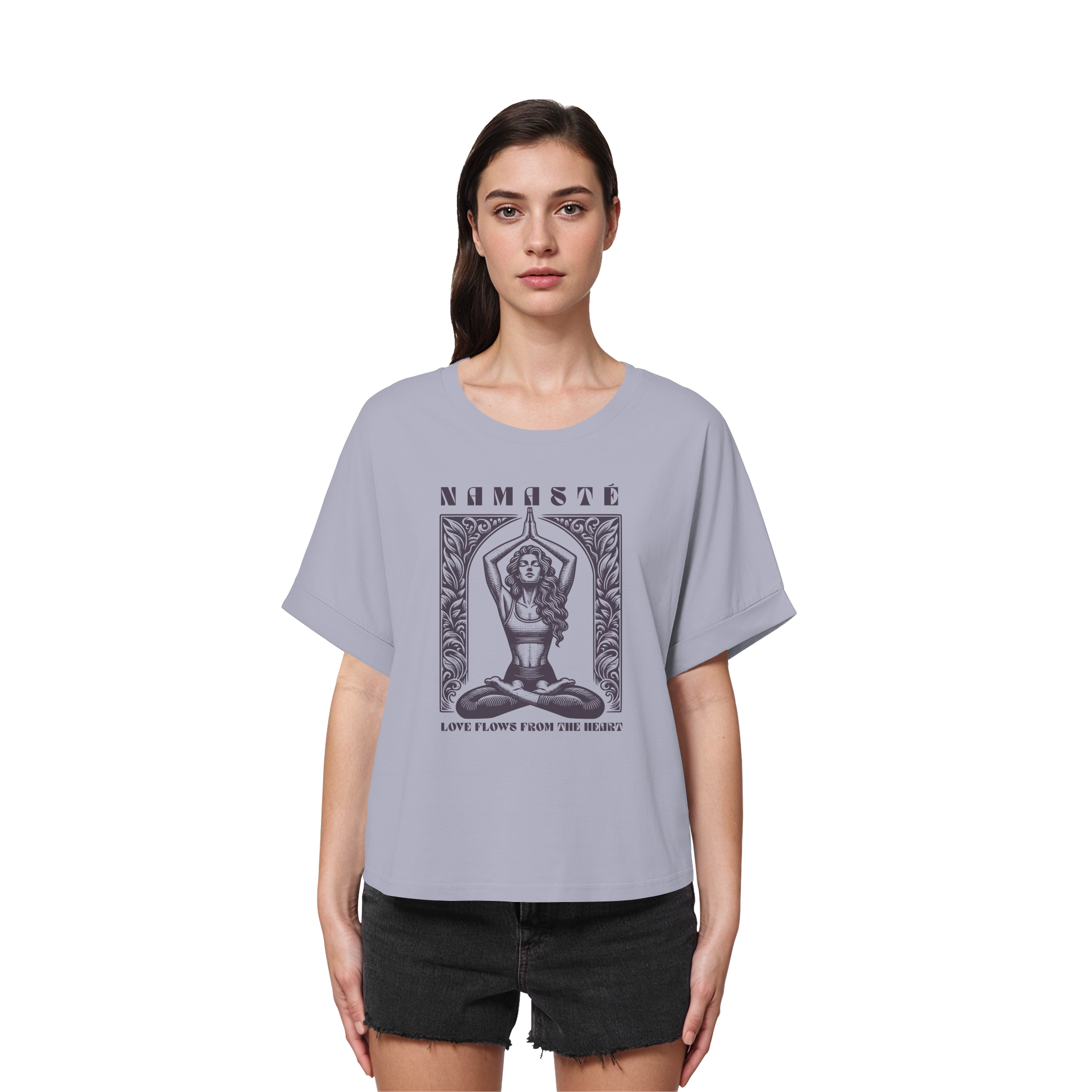 Rolled Sleeve Shirt "Namaste"