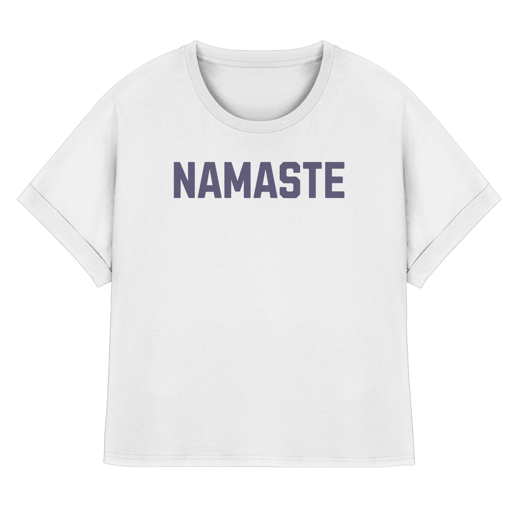 Women Rolled Sleeve Shirt „Namaste"